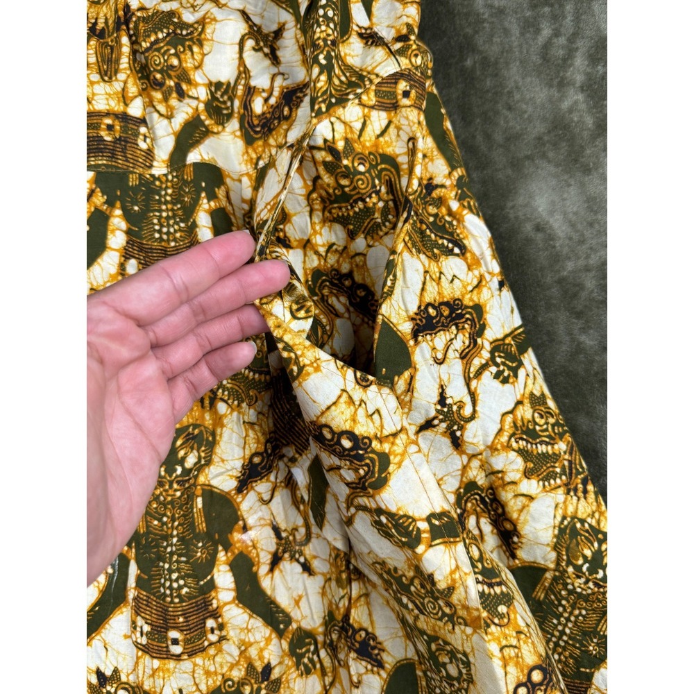 Sleeveless Mini Dress in Olive & Gold Print - Picture 6 of 9